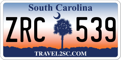 SC license plate ZRC539