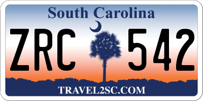SC license plate ZRC542