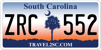 SC license plate ZRC552