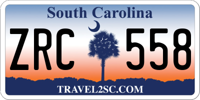 SC license plate ZRC558