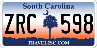 SC license plate ZRC598