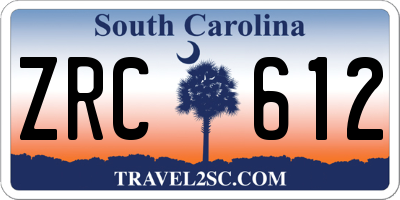SC license plate ZRC612