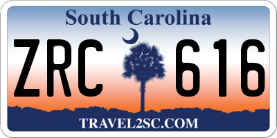 SC license plate ZRC616