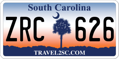 SC license plate ZRC626