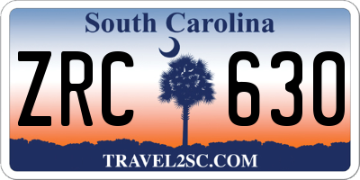 SC license plate ZRC630