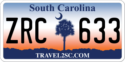 SC license plate ZRC633