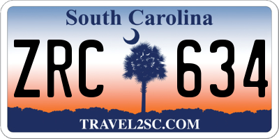 SC license plate ZRC634