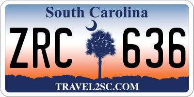SC license plate ZRC636