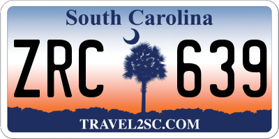 SC license plate ZRC639