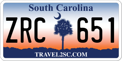 SC license plate ZRC651