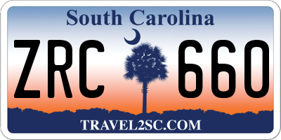 SC license plate ZRC660