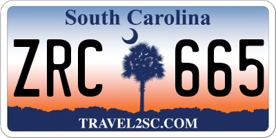 SC license plate ZRC665