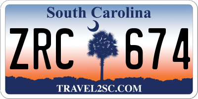 SC license plate ZRC674