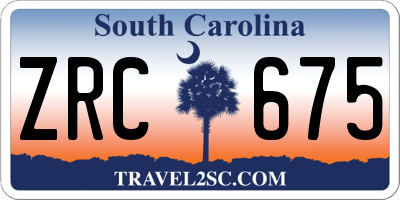SC license plate ZRC675