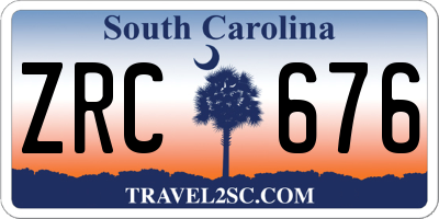 SC license plate ZRC676