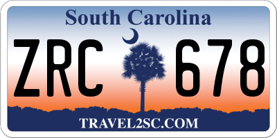 SC license plate ZRC678