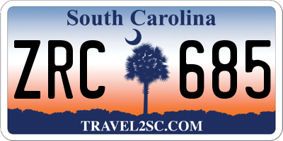 SC license plate ZRC685