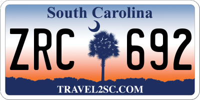 SC license plate ZRC692