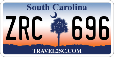 SC license plate ZRC696
