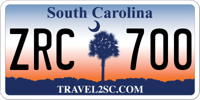 SC license plate ZRC700