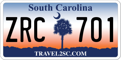SC license plate ZRC701