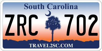 SC license plate ZRC702