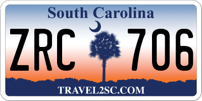 SC license plate ZRC706