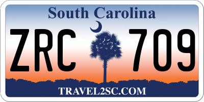 SC license plate ZRC709