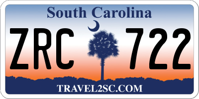 SC license plate ZRC722