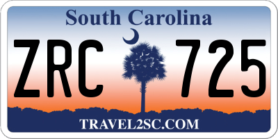 SC license plate ZRC725