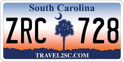 SC license plate ZRC728