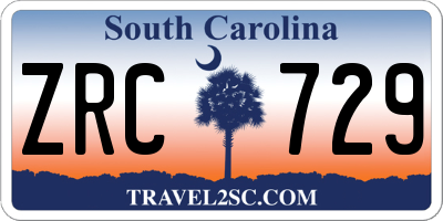 SC license plate ZRC729
