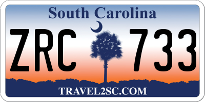 SC license plate ZRC733