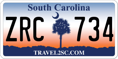 SC license plate ZRC734