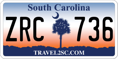 SC license plate ZRC736