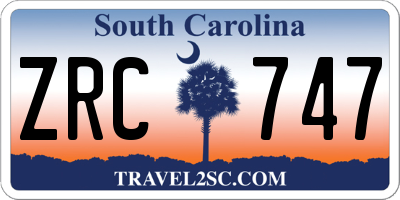 SC license plate ZRC747