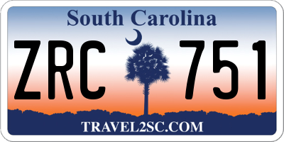 SC license plate ZRC751