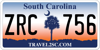 SC license plate ZRC756
