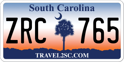 SC license plate ZRC765