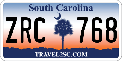 SC license plate ZRC768