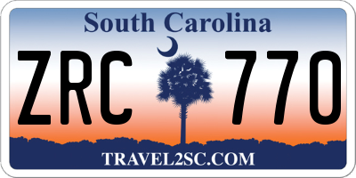 SC license plate ZRC770
