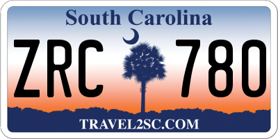 SC license plate ZRC780
