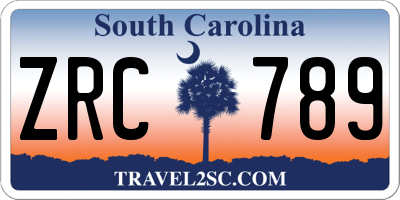 SC license plate ZRC789