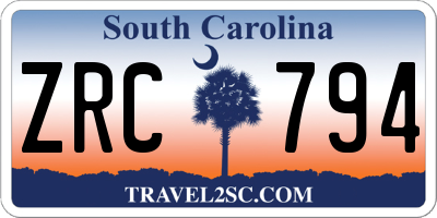 SC license plate ZRC794