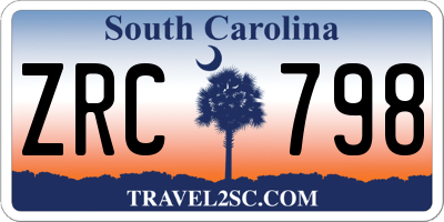 SC license plate ZRC798