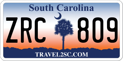 SC license plate ZRC809