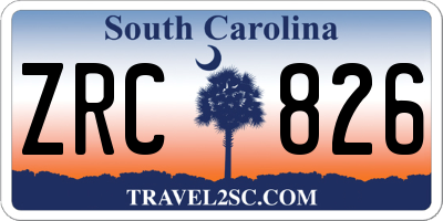 SC license plate ZRC826