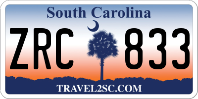 SC license plate ZRC833