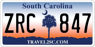 SC license plate ZRC847