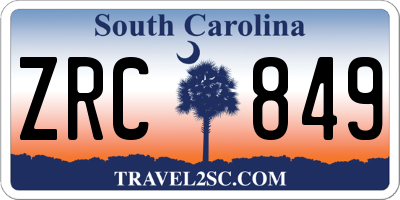 SC license plate ZRC849